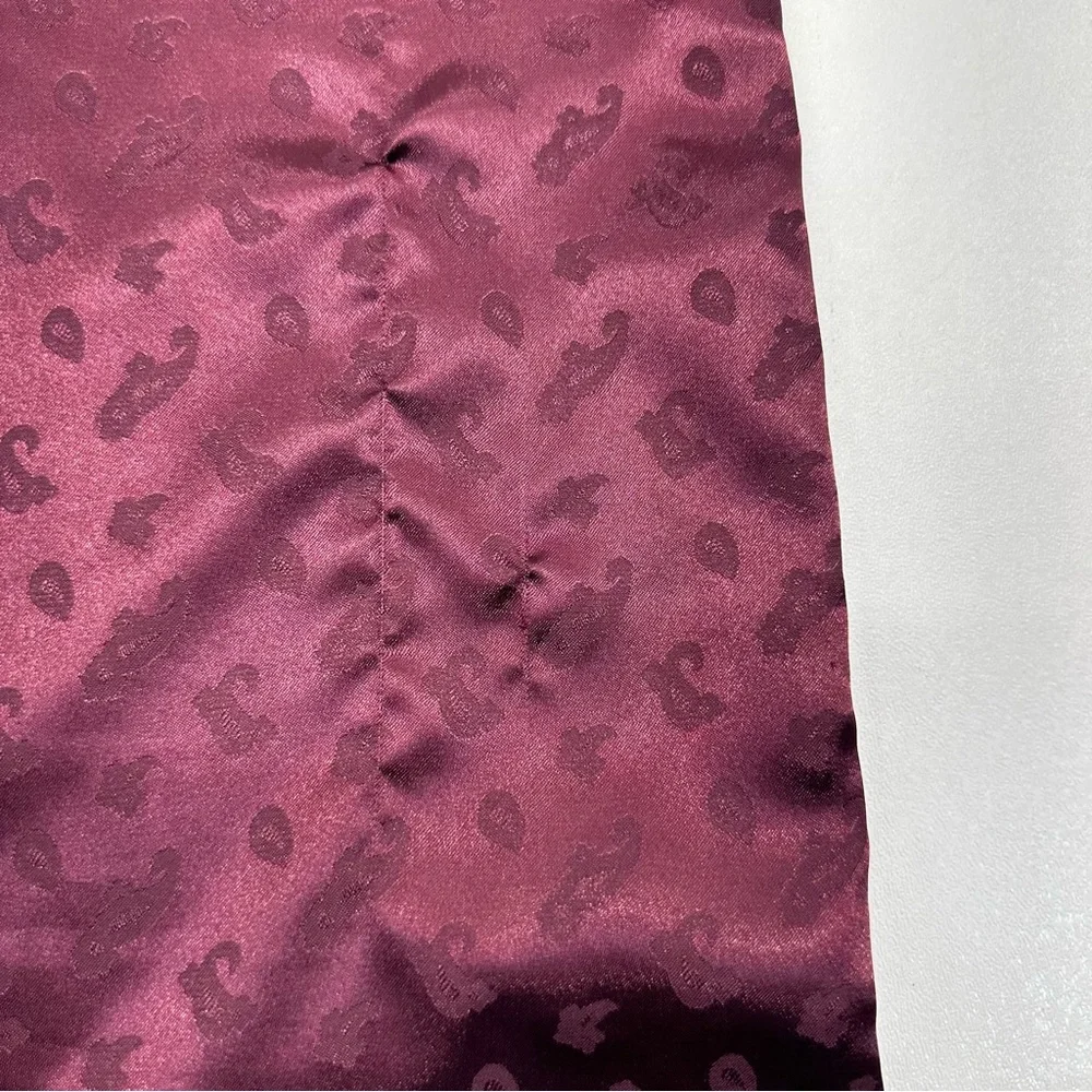 J. Crew Satin Maroon Paisley Print Keyhole Chest Shift Dress Women’s Size 12